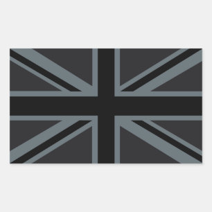 Black Union Jack British Flagga Decor Rektangulärt Klistermärke
