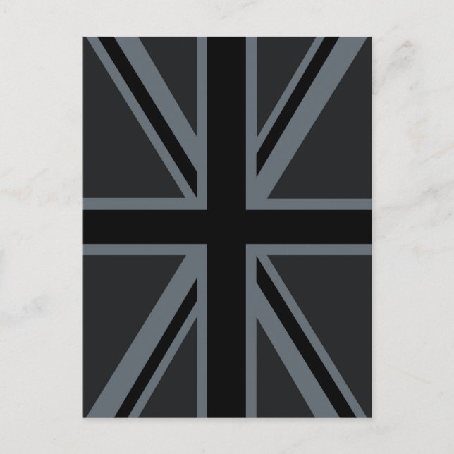 Black Union Jack British Flagga Decor Vykort (Framsida)