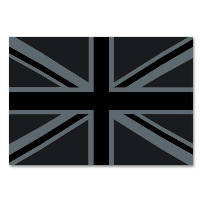 Black Union Jack British Flagga Design Anpassa den Bordsnummer (Framsidan)