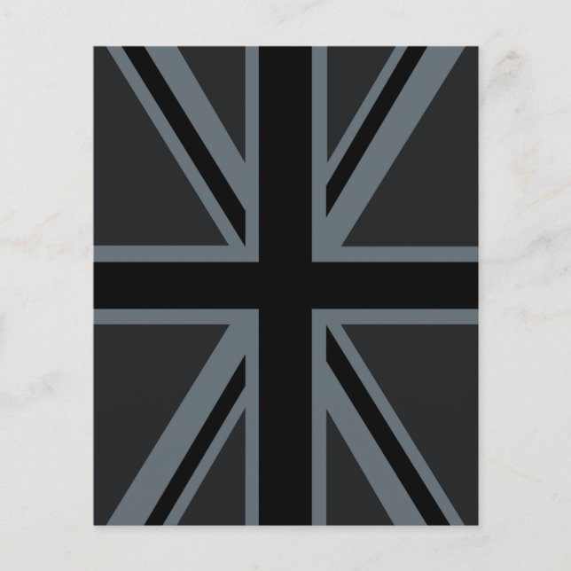 Black Union Jack British Flagga Design Anpassa den Flygblad (Framsidan)