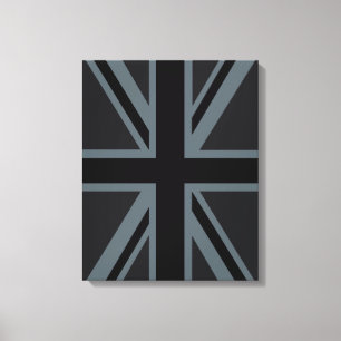 Black Union Jack Flagga Design Canvastryck
