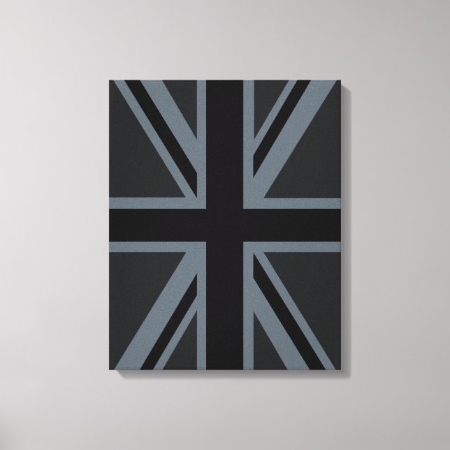 Black Union Jack Flagga Design Canvastryck (Framsida)