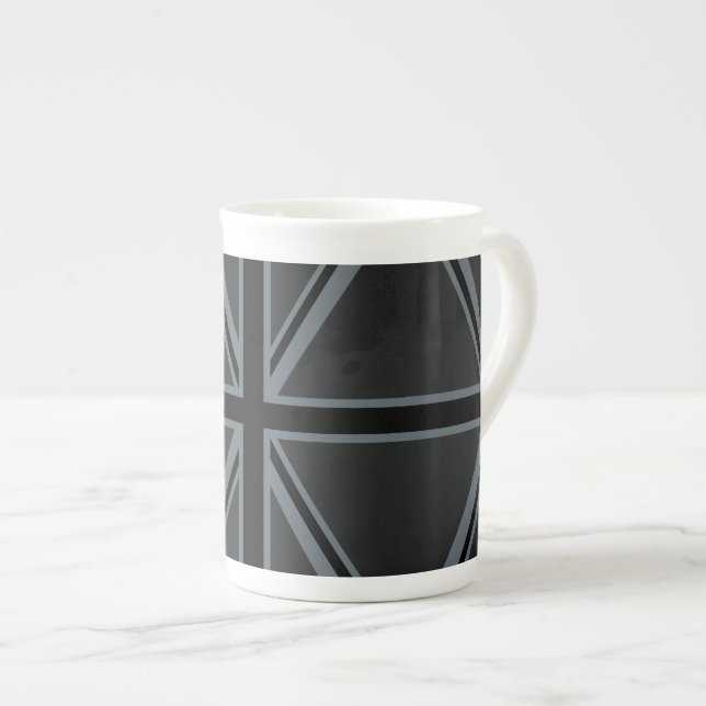 Black Union Jack Flagga Design Decor Benporslin Mugg (Framsida höger)