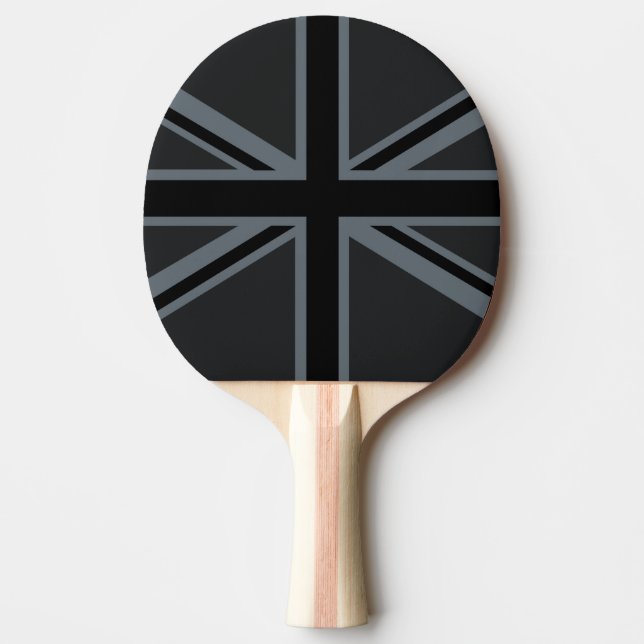 Black Union Jack Flagga Design Decor Pingisracket (Framsidan)
