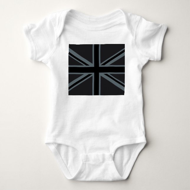 Black Union Jack Flagga Design Decor T-shirt (Framsida)