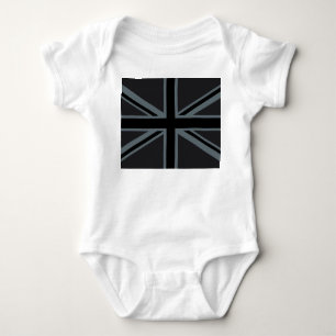 Black Union Jack Flagga Design Decor Tee