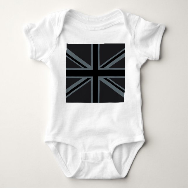 Black Union Jack Flagga Design Decor Tee (Framsida)