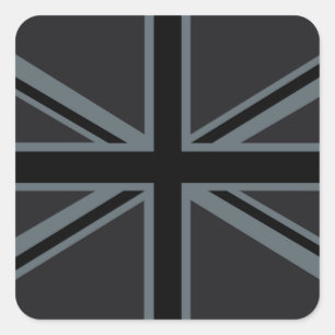 Black Union Jack Flagga Design Fyrkantigt Klistermärke