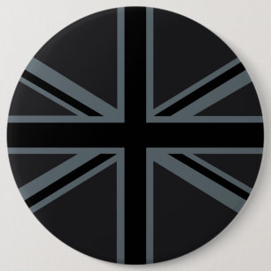 Black Union Jack Flagga Design Knapp