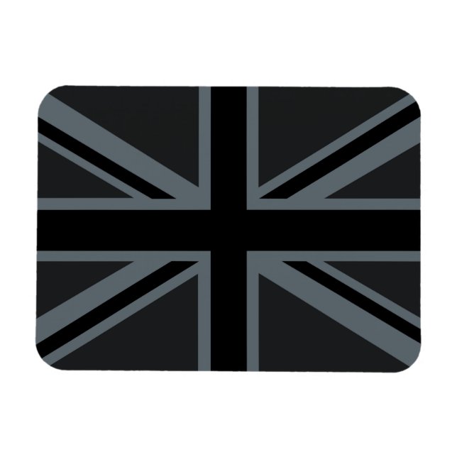 Black Union Jack Flagga Design Magnet (Horisontell)