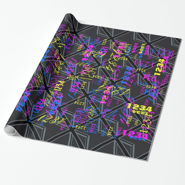 Black Union Jack Flagga Design Presentpapper (Utrullad)