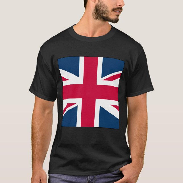 Black Union Jack T-shirt Large Square Version (Framsida)