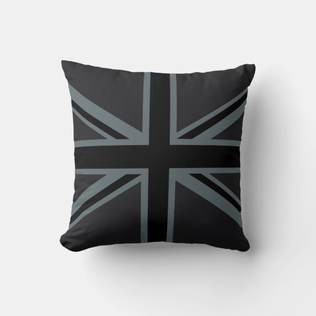 Black Union Jack UK Flagga Design Kudde (Framsida)