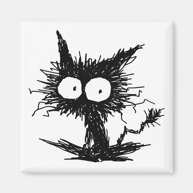 Black Unkempt Kitten Gabi Gabi Magnet (Framsidan)