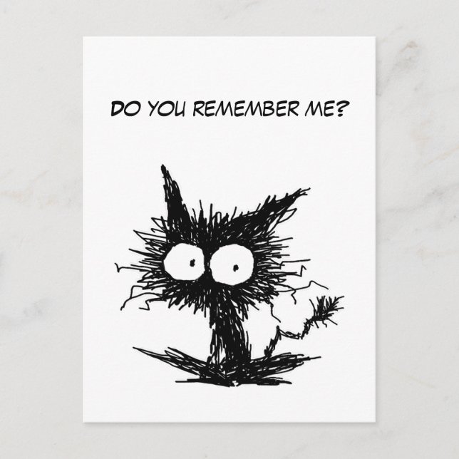 Black Unkempt Kitten Gabi Gabi Vykort (Framsida)