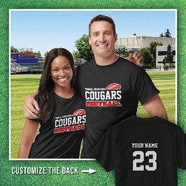 BLACK UT Tomball Jr. High Cougars Football namn # T Shirt