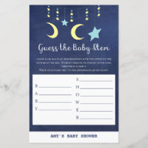 Bläck ut Twinkle Twinkle Måne Stars Baby Shower Ga