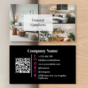 Black Vacation Rental Guest House QR-kod Visitkort