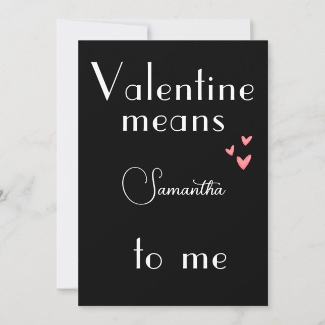 Black Valentine Day Card for Loved Ones Julkort (Framsida)