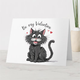 Black Valentine Day Cat Kort