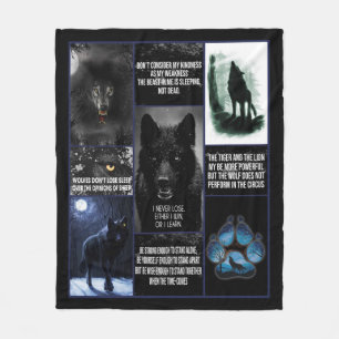 Black Varg Blanket, Animal Kärlek Gift Blanket Fleecefilt