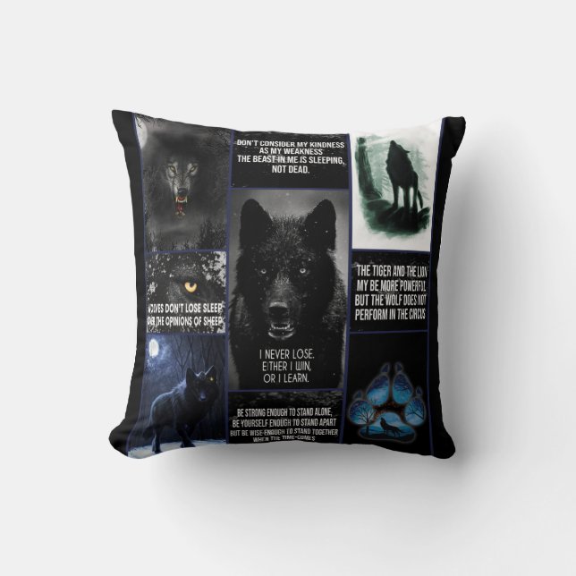 Black Varg Blanket, Animal Kärlek Gift Blanket Kudde (Framsida)