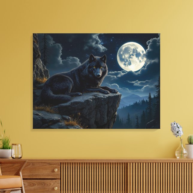 Black Varg Canvas Art (Insitu (Vardagsrum))
