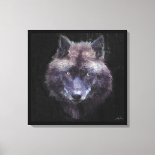 Black Varg Impressionist Wildlife Art Canvas