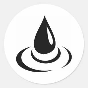 Black Vatten Droplet Runt Klistermärke