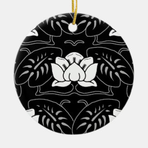 Black Vatten Lily Motif Julgransprydnad Keramik