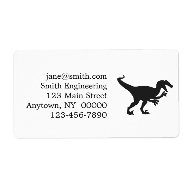 Black velociraptor dinosaur - Välj tillbaka färg Fraktsedel (Framsidan)