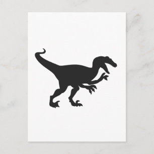 Black velociraptor dinosaur - Välj tillbaka färg Vykort