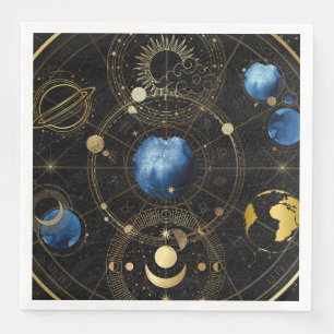 Black Velvet Guld Celestial Astrology Pappersservett
