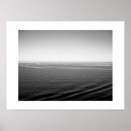 Black Velvet Ocean Black and White Photography Poster