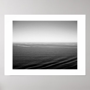 Black Velvet Ocean Black and White Photography Poster