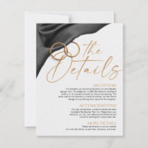 Black Velvet Wedding Details Card