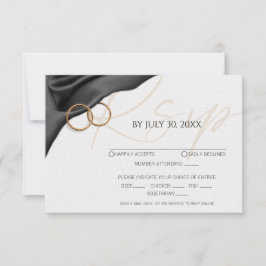 Black Velvet with Wedding Rings Response Card OSA Kort