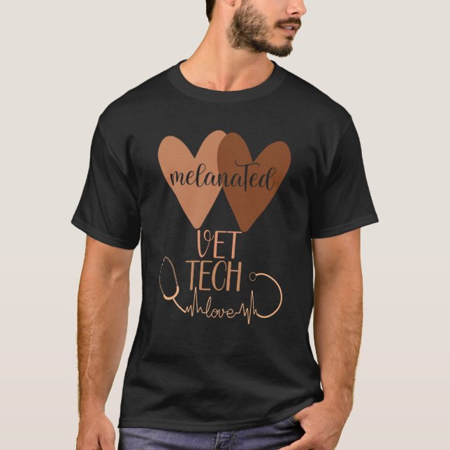 Black Vet Tech Shirt Melanated Veterinary Technici T (Framsida)
