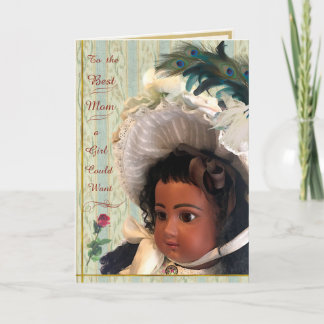 Black Victorian Doll Card for Mom Kort