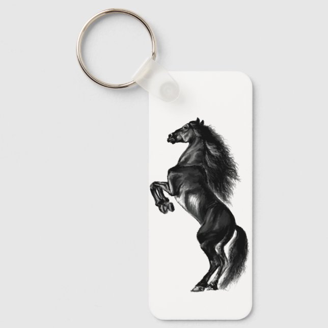 Black Vild Horse Keychain Nyckelring (Framsida)