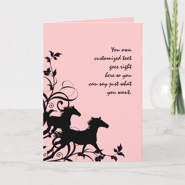 Black Vild Horses Kort (Framsida)