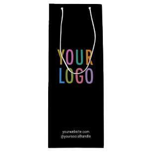 Black Vin Gift Bag Anpassningsbar Business Logotyp