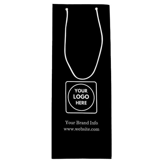 Black Vin Gift Bag | Anpassningsbar Corporate Logo (Framsidan)