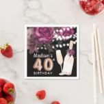 Black Vin Luxury 40th Birthday Personlig Pappersservett<br><div class="desc">Utformning av ro Luxury Birthday. Matchande produkter finns i Bra lik Vin-samlingen.</div>