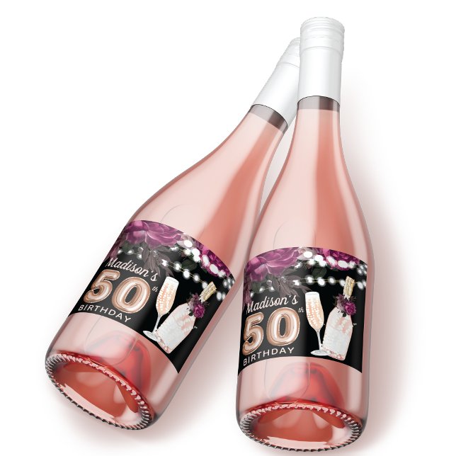 Black Vin Luxury 50th Birthday Personlig (Skapare uppladdad)