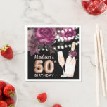 Black Vin Luxury 50th Birthday Personlig Pappersservett<br><div class="desc">Utformning av ro Luxury Birthday. Matchande produkter finns i Bra lik Vin-samlingen.</div>