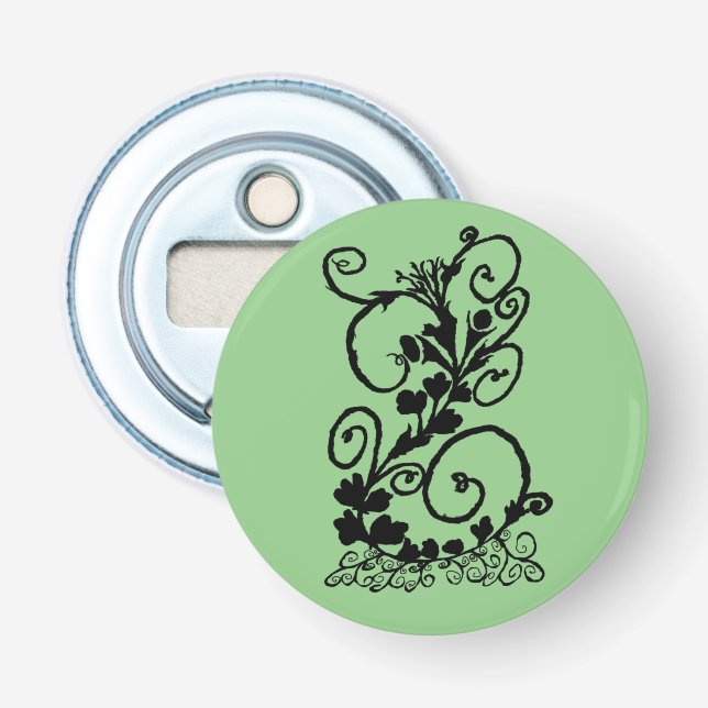 Black Vine Silhouette Flasköppnare (Framsidan)