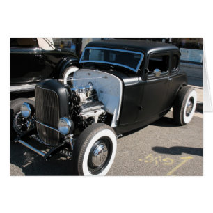 Black Vintage Hot rod Hälsningskort
