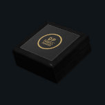 Black Vintage Leather Guld Monogram Minnesask<br><div class="desc">Den svarta vintagen i struktur-bilden anpassningsbar guld tones monogram och namn. Minimalistisk design.</div>
