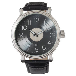 Black Vinyl Record Album Armbandsur